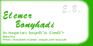 elemer bonyhadi business card